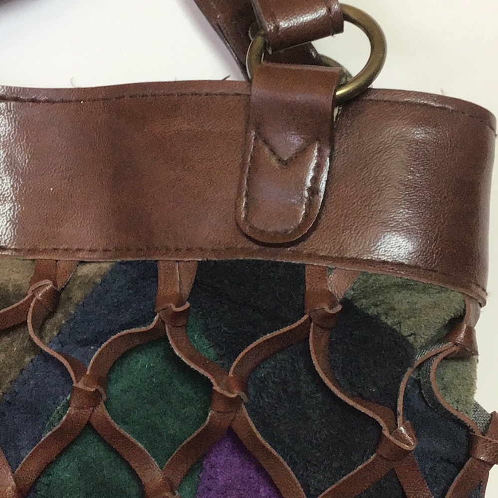 Patchwork Brown Shoulder Purse/Bag - image 3